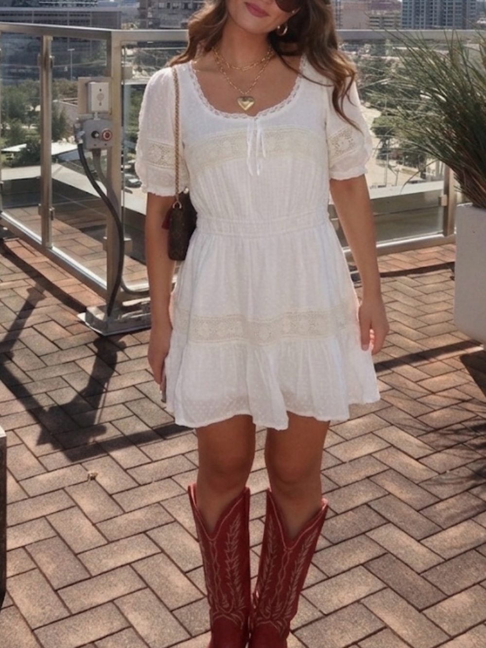 Love Shack Fancy Britta Mini Dress White